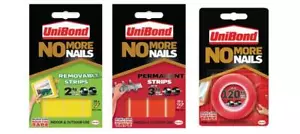 Unibond No More Nails Picture Hanging Strips Double Sided Mounting Tape Adhesive - Picture 1 of 4