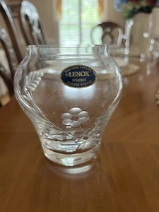 Vintage Lenox geätzte handgeschliffene Kristall Vase Votivkerzenhalter Blumenstrauß - Bild 1 von 5
