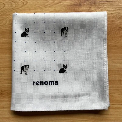 PAÑUELO HOMBRE BOLSILLO CUADRADO VINTAGE BLANCO PERRO LUNARES ALGODÓN 19" A-0806 Foto 1 de 3