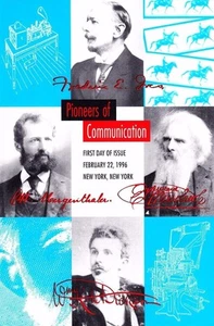 USPS FDC Ceremony Program #3061-64 Pioneers of Communications 1996 - Picture 1 of 3