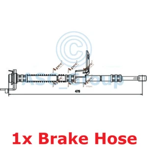 Apec Braking 478mm Disc Brake Caliper Flexible Rubber Hose HOS3731 - Picture 1 of 1