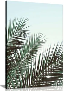 Palm Leaves & the Sky Framed Canvas Print Wall Art Home Decor - Picture 1 of 6