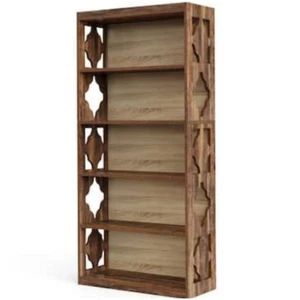Frailey 70 in. Tall Rustic Brown Engineered Wood 5-Shelf Standard Bookcase Books - Picture 1 of 1