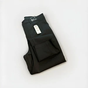 New Express Super High Rise Stretch Dress Career Pants Jean Black 14L Split Hem - Picture 1 of 10
