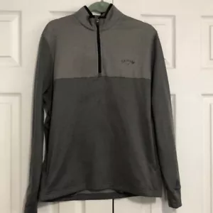 Callaway Herren Medium 1/4 Reißverschluss Golf Sweatshirt Langarm Grau 100% Polyester - Bild 1 von 12