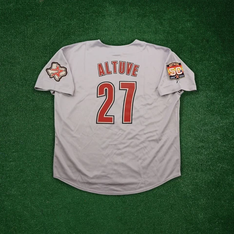Jose Altuve 2012 Houston Astros 50th Anniv. Men's Grey Road Jersey Cover