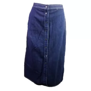 Vintage Calvin Klein Denim Skirt Jean Long Straight Size 8 10 Modest Pockets - Picture 1 of 9