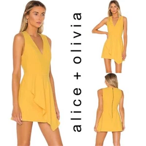Alice + Olivia Callie Asymmetrical Drape Dress Women’s Size 8 NWT - Picture 1 of 12