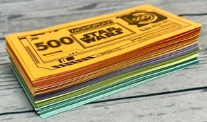 Piezas de repuesto Star Wars Monopoly dinero 2015 piezas de banquero papel nítido sin usar - Imagen 1 de 3