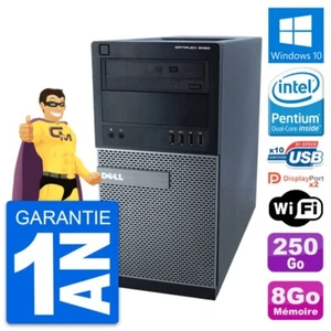 PC Tour Dell 9020 Intel Pentium G3220 RAM 8Go Disque Dur 250Go Windows 10 Wifi - Imagen 1 de 7