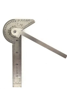 Vintage 1937 General Hardware NY No. 16 Stainless Steel Protractor Gauge 5.75" - Picture 1 of 5