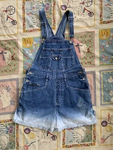 vintage 90s ombré overall shorts S/M - Picture 1 of 5