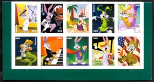 BUGS BUNNY 2020 US SCOTT #5494-5503 LOONEY TOONS 10 FOREVER STAMPS PLATE BLOCK - Picture 1 of 2