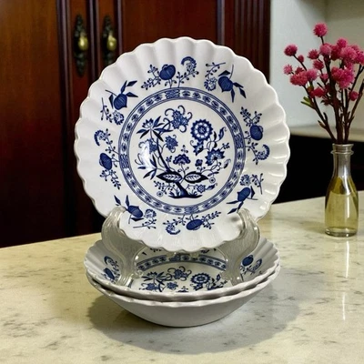 "Juego de 3 cuencos de cereales de colección J&G Meakin azul patrón clásico nórdico talla 6 5/8""" Foto 1 de 4