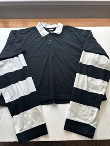 HOTTOPIC Womens Long Sleeve Crop Polo Shirt Black XL #740 - Picture 1 of 17