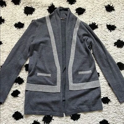 J. McLaughlin size small Woman’s Charcoal Knit Cardigan no button open front - Image 1 of 4
