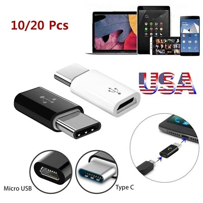 Lot Type-C Adapter to Micro USB Data Connector Converter Charger Cable Android  - Image 1 of 4