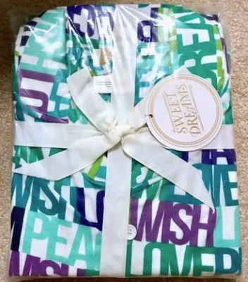 NUEVO CON ETIQUETAS NUEVO Pottery Barn PB Teen Sweet Dreams Juego de Pijama de Franela, Palabras de Sueño S Foto 1 de 2