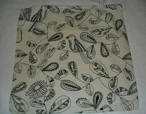 Ikea Snabbvinge 20" Square Cotton Pillow Cover Zipper Black & Gray Leaf 22065 - Picture 1 of 2