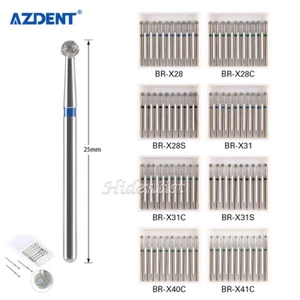 Bola redonda de diamantes dentales AZDENT FG XL 1,6 mm 25 mm BR-X28-BR-X41C BR-X31 - Imagen 1 de 4