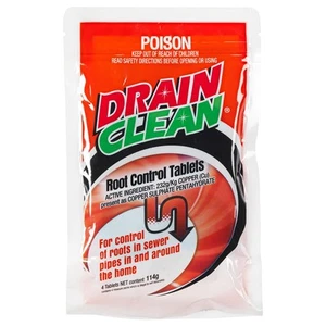 4x Drain Clean TREE ROOT CONTROL Clear Pipe Clog Unblock Blockage Unclog Tablets - Picture 1 of 1