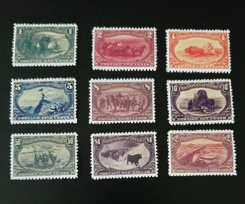 US Stamps Sc #285-293 1898 Trans-Mississippi Exposition Replica Set