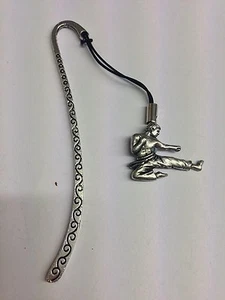 Karate Sport PP-SP15 Pattern bookmark with cord 3D English pewter charm - Picture 1 of 1