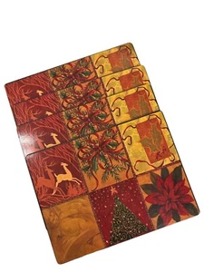 Vintage Cork Back Christmas Holiday Placemats Red Green And Gold•Set of 4 - Picture 1 of 4
