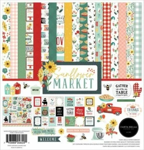 CARTA BELLA "SUNFLOWER MARKET" 12 X 12 PAPER PACK FARM COOKING SCRAPJACK'S PLACE - Picture 1 of 12