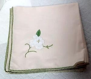 Juego de 8 servilletas de cena apliques y bordadas blanco roto beige vintage - Imagen 1 de 5