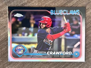 2024 Topps Pro Debut - Chrome #PDC-124 Justin Crawford (RC) - Blueclaws - Picture 1 of 2