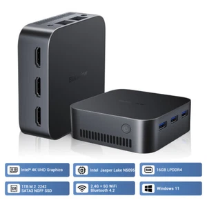 Blackview MP80 Mini PC 16GB RAM 1TB M.2 SSD Intel N5095 4K UHD Kleiner PC 3 HDMI - Bild 1 von 14