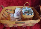 Lot 2: Longaberger 1996 Chives Basket w/ Protector & Happy Holidays 2000