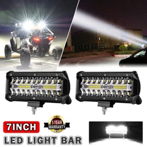 2PCS 7" Side Shooter LED Work Light Bar Flood Spot Pods Driving Fog Truck ATV - Picture 1 of 11
