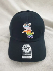 MLB CHICAGO WHITE SOX '47 CLEAN UP PRIDE STRAPBACK MENS HAT BLACK NEW - Picture 1 of 8