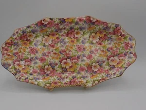 Vintage James Kent Chintz Dubarry Handled 12" Platter Serving Plate - Picture 1 of 3