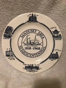 Vintage 1968 Sandusky Ohio Sesquicentennial 10" Plate Cedar Point Ferry - Picture 1 of 7