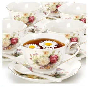 Foraineam Competition Teeservice: Teekanne, Zucker- und Milchkännchen, Teetassen und Untertassen Set - Bild 1 von 10