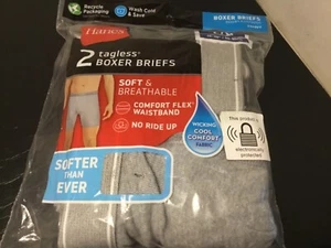 NIOP Hanes 2 PR Tagless Boxer Briefs Mens Sz 36-38 LRG Comfort soft Comfort flex - Picture 1 of 4