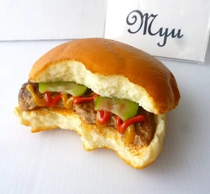 Fake Food Sample Hamburger Half Eaten! Faux Display Prop Japan Handmade Replica - Picture 1 of 13