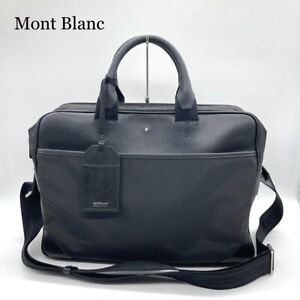 MONTBLANC Sartorial 2-Way Leather Briefcase - Black, Excellent Condition FS JP