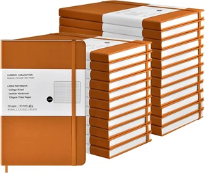 24 Pack A5 Journal Notebooks Bulk, 160 Pages, 100GSM Thick Paper, 8.3 X 5.5 Inch - Picture 1 of 7
