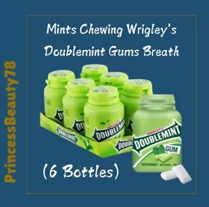 MINTS Chewing WRIGLEY'S Doublemint Gum Pappermint Gums Breath x6 BOTTLES - Picture 1 of 6