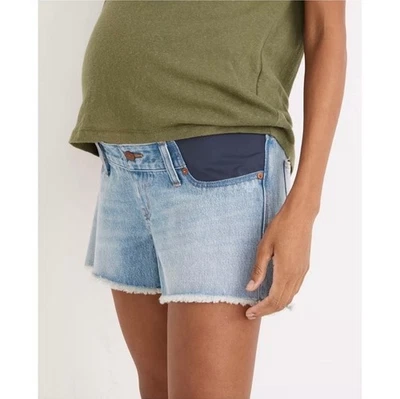 Madewell Relaxed Fit Denim Jean Shorts Maternity Women’s Size 26 Side Panel Blue - Image 1 of 4