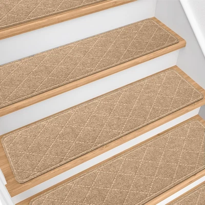 Stair Treads for Wooden Steps 4 PCS - 8’’ X 30’’, Non Slip Stair Runner, Machine - Image 1 of 4