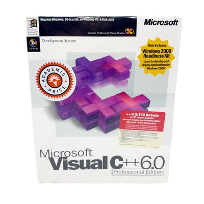 Microsoft Visual C++ 6.0 Professional Edition Boxed WIN32 Development System NEW - Image 1 of 4