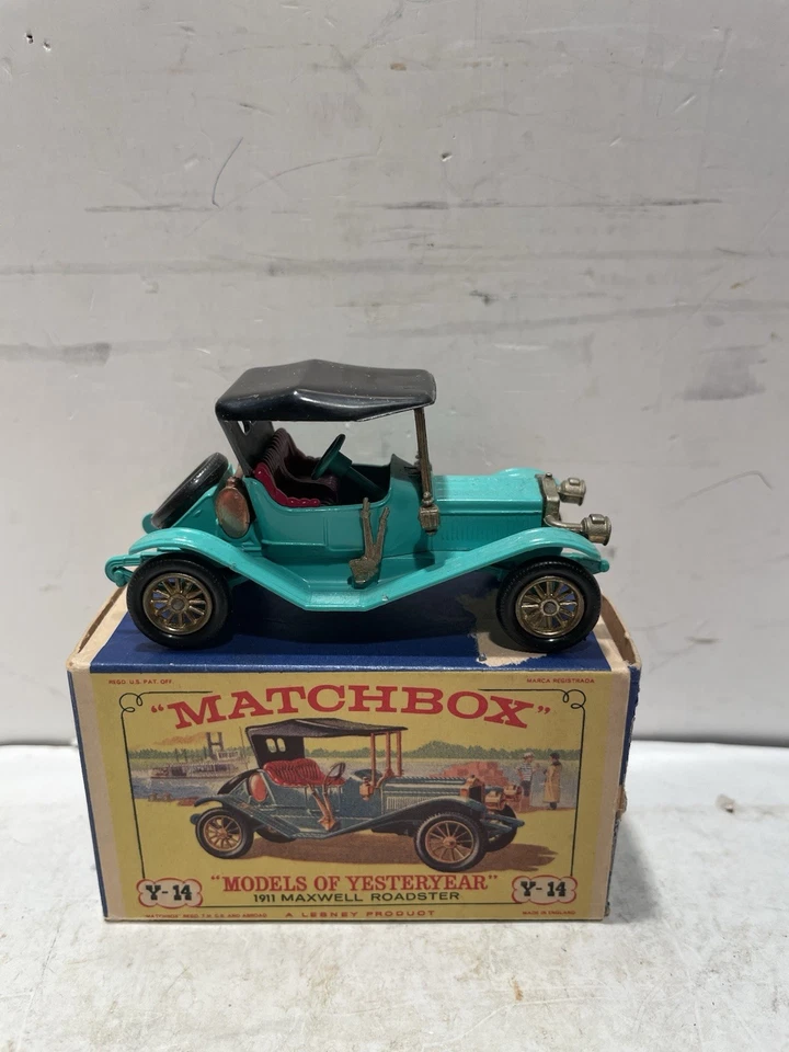 Modelos Matchbox vintage de antaño. Maxwell Roadster 1911. Y-14 verde azulado nuevo en caja 25 Foto 1 de 4