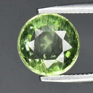π 1.68ct 7mm Round Natural Green Peridot - Untreated, Africa Gemstone - Picture 1 of 4