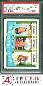 1972 TOPPS #92 VIDA BLUE-JIM PALMER POP 6 PSA 10 SET BREAK - Picture 1 of 5