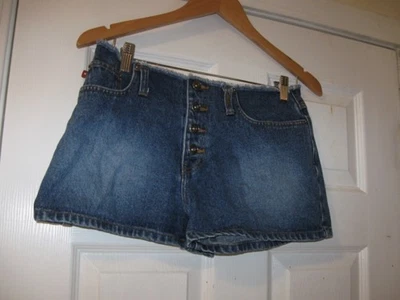 Винтажные джинсовые шорты Y2K Zana Di на пуговицах с бахромой на талии размер 7 - Изображение 1 из 4